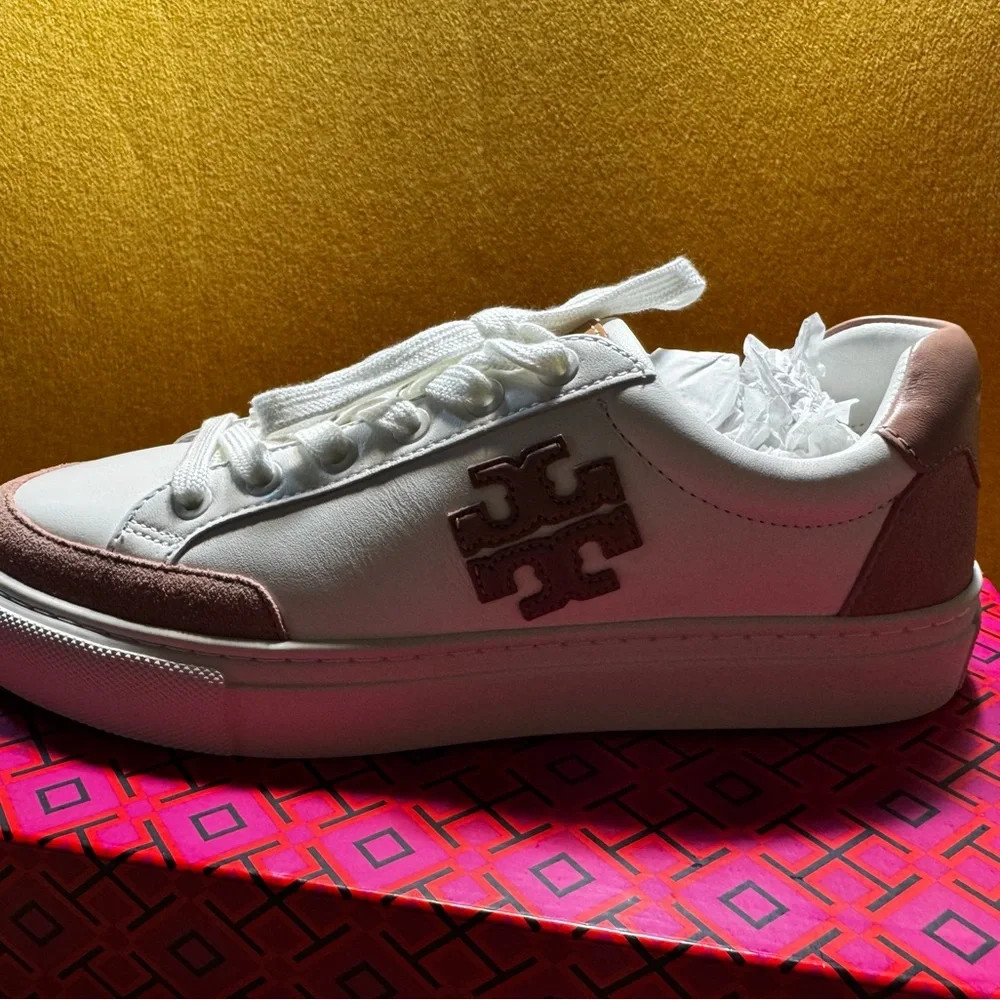 Tory Burch White and Brown Sneakers - Picture 4 of 4